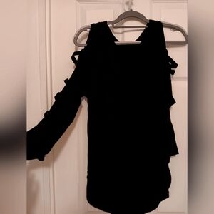 Womens Black Long sleeve cutout shirt